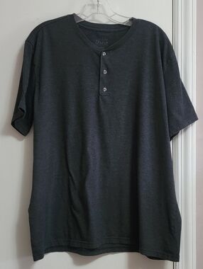 Fresh Clean Tees charcoal gray henley